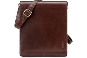LEABAGS Borsa a Tracolla in Pelle per Uomo e Donna | Borsa per Laptop in Vera Pelle fino a 13 Pollici | Messenger Bag con Tracolla | Borsa da Lavoro