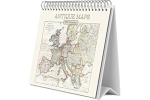 Grupo Erik: Calendario da Tavolo 2025 Antique Maps - Calendario da Scrivania 2025, 12 mesi, 18x20 cm FSC®, Calendario Vintage 2025 da Tavolo, Calendario Ufficio 2025
