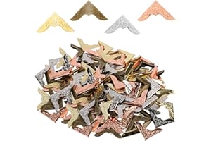 WNV 80 Pcs Metal Book Corner Protector, Vintage Iron Decorative Books Scrapbooking Corner Protector Paperback Corner Protectors Book Binding Notebook Corner Decorative Book Cover