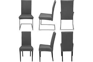 ‎STABOOS Staboos Stuhlhussen 6er Set - Hochwertige und elastische Stuhlhussen für Swingstühle - Pflegeleichte Stuhlbezüge & Hussen für Stühle - Perfekter Stuhlbezug 6er Set - ÖKO TEX Zertifiziert - Dunkelgrau