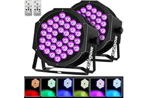CZGOR LED Par Luci DJ Stage Luce 36 LED RGB 3 in 1 Par Luce 2 Pacchi con Suono Attivato DJ Uplighting per Wedding Party Club Illuminazione Stage di Natale