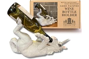 G&H Decor - Adorable 38cm Unicorn Wine Bottle Holder Caddy - Funny Unicorn Figurine Guzzler Sculpture with Amazing Detail - Decorative Kitchen Unicorn Gift - Hand Painted Unicorn Gifts for Adults