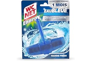 WC Net Energy Bloc Anti-tartre 5 Actions Eau Bleu Longue Durée Marine Fresh 40 g