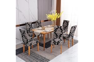 Sufdari Chair Covers 4,Stretch Dining Chair Covers, Spandex seat Covers for Dining Chairs,Elastic Washable Chair Protectors for Dining Room,Hotel,Restaurant,Banquet