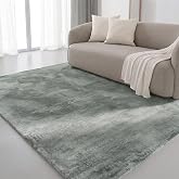 Interiyou Fargo Short Hair Salon Rug &ndash; 60 x 120 cm Green &ndash; Fluffy Faux Plush &ndash; Washable and Non-Slip &ndash; Short Soft Texture
