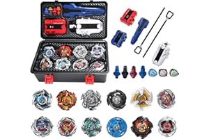 Wotean 12 Trottole Da Battaglia, 3 Lanciatori, 1 Maniglia, 3 Anelli Centrali E 4 Basi, Giocattolo, Regalo Di Compleanno,168-1