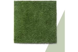 TT Home Kunstrasen Outdoor Teppich Wetterfest Balkon Bodenbelag Terrasse Rasenteppich Indoor Waschbar Natürlich Weich Natur, Farbe:Grün, Größe:100x100 cm