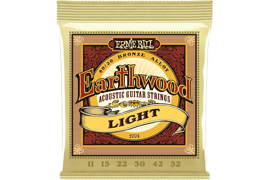 Ernie Ball Earthwood Light 80/20 Bronze Acoustic Guitar Strings - 11-52 Gauge