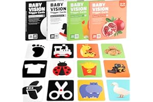 YILIYA Flashcards Bebe Juguetes,80 Piezas Tarjetas de Estimulacion Visual para Bebés Bebes Tarjetas Negras y Blancas Tarjeta Visual de Alto Contraste para Bebés de 0-36 Meses