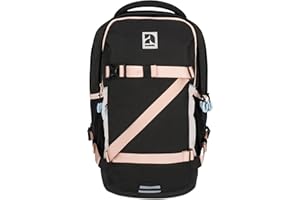 Audetic Schulrucksack Mädchen Teenager Schwarz Rosa - Cosmo - Schulranzen für Klasse 5 - Ergonomische Schultasche mit vielen Fächern für Schule & Freizeit - Wasserabweisend