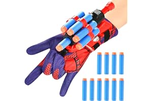 ZAZOOT Launcher Glove, 2 Set Guantes Spider Niño, Guantes de Lanzador, Guantes de Spider, Guante Hero Launcher, Lanza Telarañas, Spiderman Guantes Spider Niño, Guantes de Plástico Cosplay para Niños