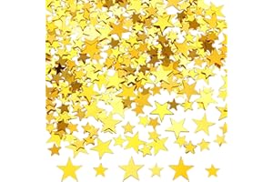 DazzJoy 4000 Stück Glitzer Streudeko Sterne Konfetti Weihnachten, 2 Größen Sterne Deko Gold, Weihnachtskonfetti Deko Sterne, Glitzersterne Streudeko Silvester, Pailletten Stern Tischdeko Streusterne