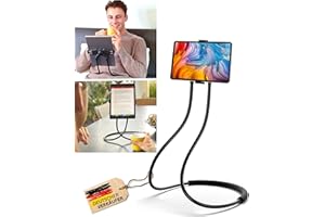 FLEXD-X Schwanenhals Tablet Halterung - Flexible Tablet Halterung Bett - Kindle Halterung Bett/Tablet Halter - iPad Halterung Ständer Tisch Auto Hüfte bis 18cm Gerätebreite