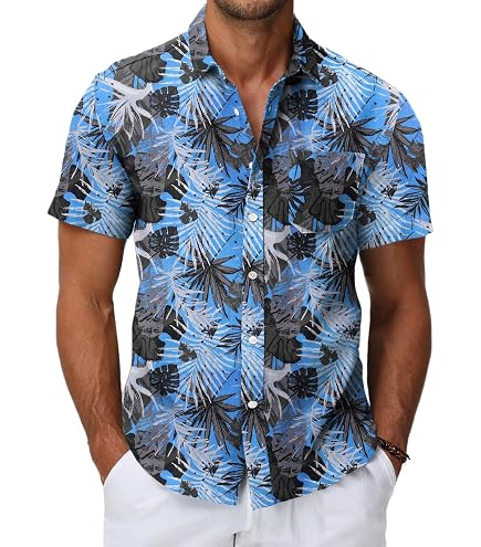 Herren Mnner Hemd Tropische grne Monstera Bunte Papagei Vgel Hawaii Hemd  Slim Fit Kurzarm Freizeithemden fr Strand Kreuzfahrten Grillen Multicolor  XL : Amazon.de: Fashion