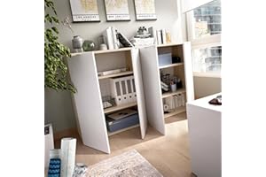 Dmora - Armadio multiuso 2 ante Gaviola, Mobile basso multifunzione, Armadietto porta scarpe, 79x40h96 cm, Bianco e Rovere