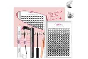 ‎CRISLASHES Crislashes Wimpern Extension Set, DIY Wimpern Extension Set 168PCS Einzelne Wimpern mit Lash Bond and Seal, Wimpern Entferner, Cluster Wimpern Applikator, Lash Extension Kit (Volume Mix8-16mm)