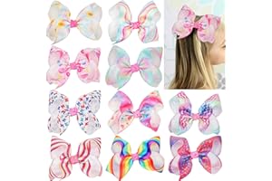 MiDoDo 10 Stück Mädchen Haarspange Haarschleifen Groß Haarklammern 6 Zoll Ripsband Haarspangen Schleife Haarschmuck Haar Accessoire für Mädchen Kinder