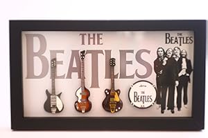 ROCK GUITAR MINIATURES RGM8823 Beatles Miniature Guitar Collection in Shadowbox Frame