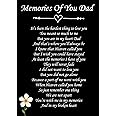 Memories of You Dad Memorial Graveside Poem Keepsake Card Includes Free Ground Stake F76