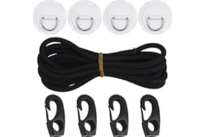 Omoojee Stainless Steel D-Ring Patch Kit, PVC Paddle Board D-Rings for Kayak, Inflatable Boat, Caneo, SUP, No Glue Included, Water-Proof
