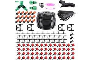 IRmm Irrigation System Kit, 165FT/50M Drip Irrigation Hose+200PCS Drip Irrigation System, DIY Saving Water Automatic Drip Irrigation Kits for Garden, Greenhouse, Lawn, Patio