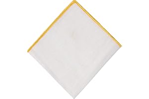 Hell Blues Men Pocket Square Linen Off-white with Color Embroidered Edge ~ Suit Accessories For Wedding, Formal event 24cm x 24cm
