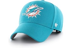 '47 NFL Miami Dolphins MVP Gorra de béisbol unisex, cierre de velcro ajustable, talla única, logotipo del equipo, color turquesa, Neptune., Talla única