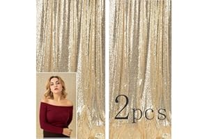 Kate Foto Hintergrund(X2) Champagner Gold Hintergrund Fotografie Hochzeit Party Dekoration Pailletten Flash Hochzeit Fotokabine 4x7ft /1,25x2,2m