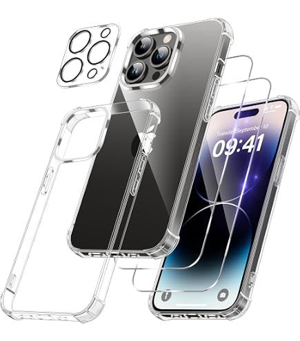 Per IPhone 14 Pro Max 6.7 Pollici Custodia Ibrida 3 In 1 In PC Tpu Cell Phone Shell Cover Gradient Shockproof Case With Pet Screen Protector Transparent Sku101135193a