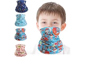LEXICANMHS Lot de 4 écharpes pour enfants, écharpe à boucle pour enfants, foulard pour le cou, protection UV, bandana, cagoule pour l'été, cyclisme en plein air, cagoule pour garçons et filles