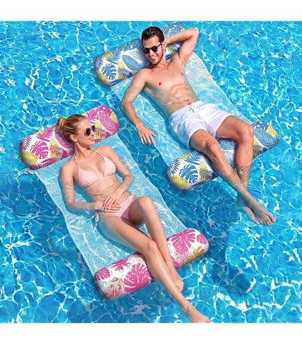 Hamac Piscine Gonflable Adulte, Matelas Flottant, Chaise Longue d'Eau, Bouée Piscine pour Plage Lac Été Fête Vacances - Jeux - Jouets