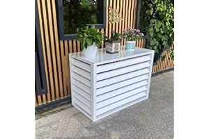 SUKORI Cubierta De Aire Acondicionado Exterior,Cubre Aire Acondicionado Aluminio,Paneles De Valla De Privacidad Al Aire Libre,Rejillas Protectoras Para Bombas De Calor,Protección Contra La Lluvia Y El Sol (