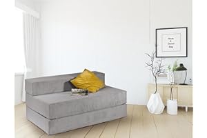 ‎TRAUMNACHT Traumnacht Schlafsofa mit Bezug aus grauem Cord-Gewebe, Bezug abnehmbar, waschbar, Liegefläche 140x200, produziert nach deutschem Qualitätsstandard