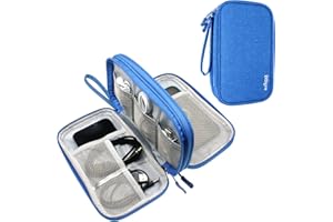DDgro Tech Accessories Organizer Electronic Pouch Travel Bag for Keeping iPhone Charger Mobile Hard Disk Cable Cord Mouse Earphone Pens Certificates (Medium, Azure Blue)