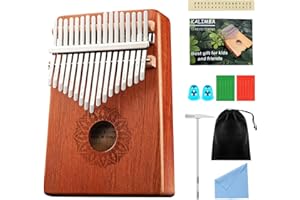 WANDGU Kalimba 17 chiavi: Kalimba Mini Kalimba Pollice Pianoforte, Strumento professionale Kalimba con pacchetto di apprendimento per bambini, adulti, adulti e amanti della musica