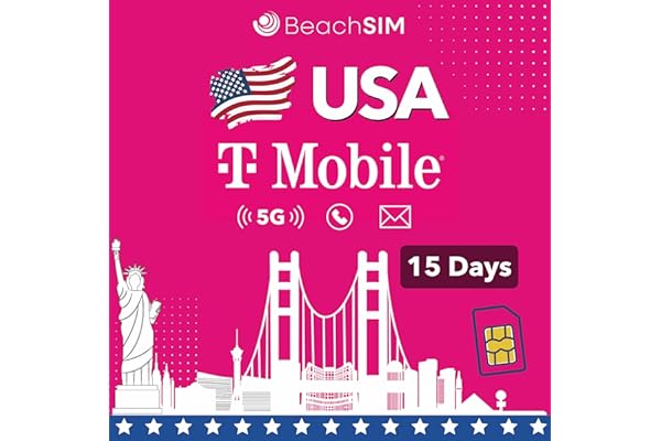 BeachSIM T-Mobile USA SIM données illimitées & téléphonie & SMS (USA - 15 Jours)