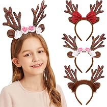 Weihnachts-Rentiergeweih-Stirnband Mit Glöckchen – Goldiges Accessoire Für Die Festtage