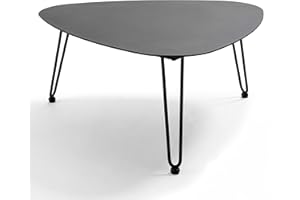 Oviala Table Basse de Jardin Triangulaire en Aluminium Noir