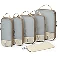 BAGSMART 6 Set Compression Packing Cubes for Travel, Lightweight Vacation Travel Essentials, Travel Accessories for Suitcase Organizer Bags Set, Durable Luggage Organizer Travel Bags