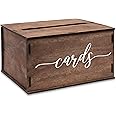 Wooden Wedding Card Box with Slot & Lid | Decorations for Reception for Wedding Gifts & Money | Baby & Bridal Shower, Graduation - Standard Size