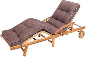 ‎BJIRD Liegenauflage, Auflage für Gartenliege 200 x 55 x 8 cm, Auflagen für Deckchair, Polsterauflage für Sonnenliege, Kissen für Liegestuhl, gesteppt - Braun