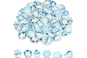 Haooryx 60Pcs Polar Animal Mini Eraser for Kids Cute Snowman Penguin Polar Bear Seal Pencil Eraser Novelty 3D Rubber Erasers School Student Homework Reward Christmas Birthday Gift Party Supplies