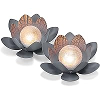 Dekoratives Solar Lotusblüten 2er Set aus Metall - angenehm warmweißes Licht - traumhafte Lichteffekte durch…