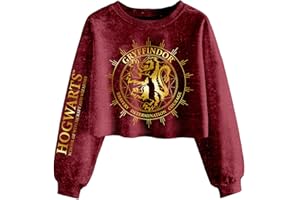 HEROES INC Harry Potter Grifondoro Constellation - Felpa corta da donna con lavaggio acido
