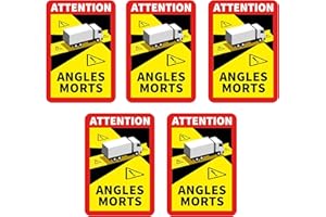 MD Labels 5 pegatinas Angles Morts para camiones, autobuses y caravanas, 25 x 17 cm, señales de advertencia de Francia con protección UV, especialmente para exteriores
