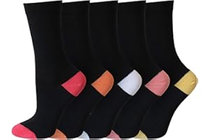 Socksmad Ladies 5 Pair Pack Black Colour Heel & Toe Socks in a Multipack Cotton Rich Honeycomb Soft Tops UK 4-7 Size