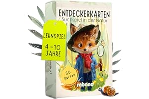 50 Entdeckerkarten für Kinder – Outdoor Schatzsuche und Natur entdecken I Spannendes Suchspiel I Lernspiel & Geschenk für Mädchen und Junge I Spiele ab 4, 5, 6, 7, 8 Jahre
