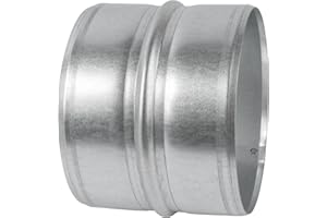 Vent Systems Conector de conducto de acero galvanizado de 125 mm - Extensión de conducto de ventilación redondo - Acoplador de ventilación de metal - Acoplamiento de manguera de metal