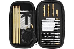 ToopMount Kit di Pulizia per Pistole Fucili, Fucili da Caccia, Set di Pulizia per Armi da Fuoco per Calibro 4,5/5,55/9/7,62/12,7 mm, Accessori per la Pulizia Delle Armi con Bacchette in Ottone