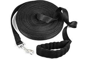 Mainiusi Medium Dog Leads 50m, Training Lead for Dogs with Padded Handle, Extra Long Line 50m Long Dog Leash for Recall Training, Tracking Leash for Dogs, Ideal for Yard, Lawn, Park, Beach, Obedience
